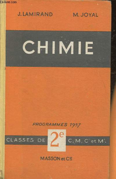 Chimie- Programmes 1957- Classes de 2e sries C, M, C' et M'
