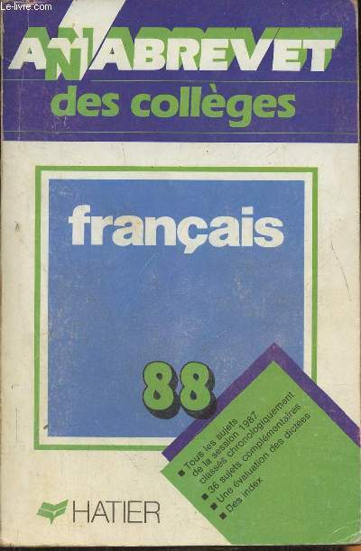 Brevet des collges Franais- Anabrevet 1988