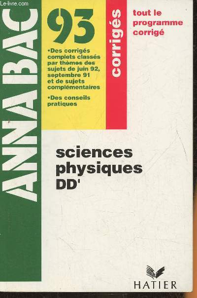 Sciences physique DD', corrigs- Annabac 93