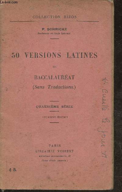 50 versions latines de Baccalaurat (sans traductions)