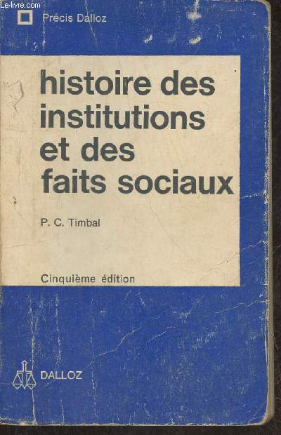 Histoire des institutions publiques et des faits sociaux- Licence en droit, 1re anne