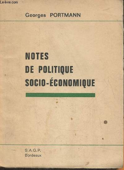 Notes de politique socio-conomique