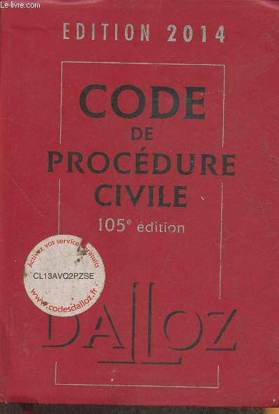 Code de procdure civile- Edition 2014