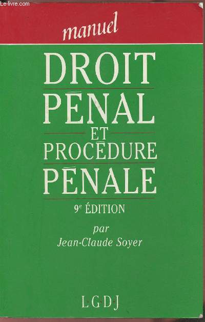 Manuel de droit pnal et de procdure pnale