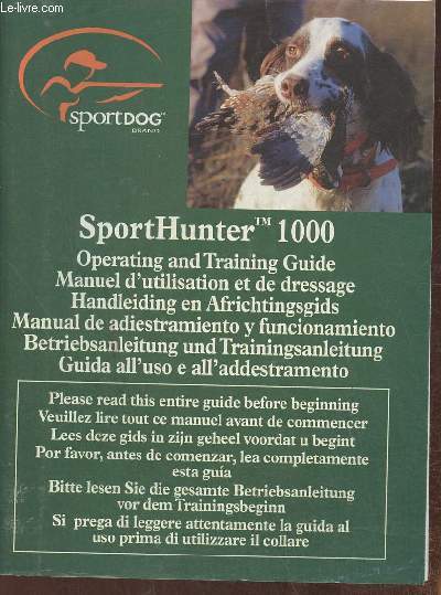 SportHunter 1000 Manuel d'utilisation et de dressage