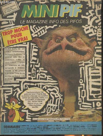 Minipif, le magazine des Pifos n de Juin 1987-Sommaire: Gadget Pif: Le jeu de tennis- Mini-Pif- Cher Pif- Pif: un match  la Noah- Hercule: Vas-y p'tit- Smoth & Wesson: Joyeux anniversaire- Rahan: Chasseur-Loup-etc.