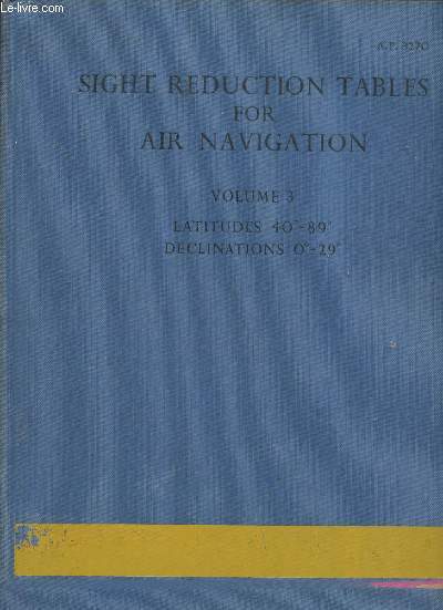 Sight reduction tables for air navigation Volume 3- Latitudes 40-89- Declinations 0-29