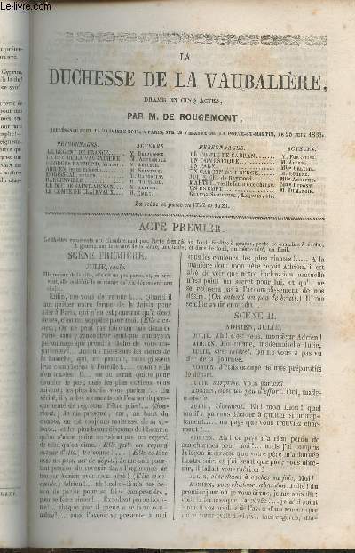 La duchesse de la Vaubalire- drame en 5 actes