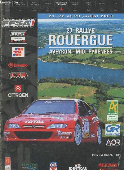 27e rallye Rouergue, Aveyron- Midi-Pyrnes- 21, 22 et 23 Juillet 2000