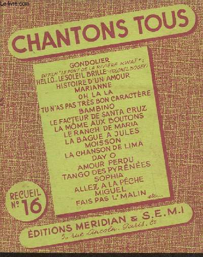 Chantons tous- Recueil n16