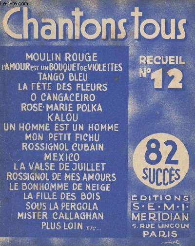 Chantons tous- recueil n12