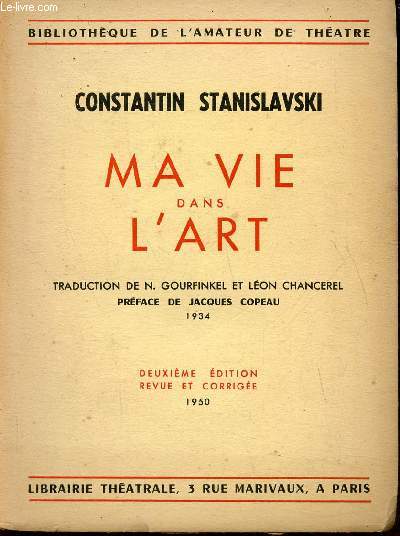 Ma vie dans l'art traduction de N. Gourfinkel et Lon chancerel prface de jacques Copeau