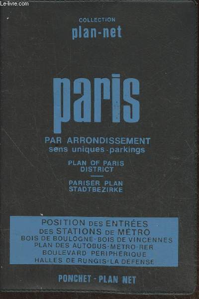 Plan-net de Paris par arrondissement-Mtro, autobus, RER- Bois de Boulogne, Bois de Vincennes, Bulevard priphrique, La Dfense, Halles de Paris, Rungis, Plan des autobus