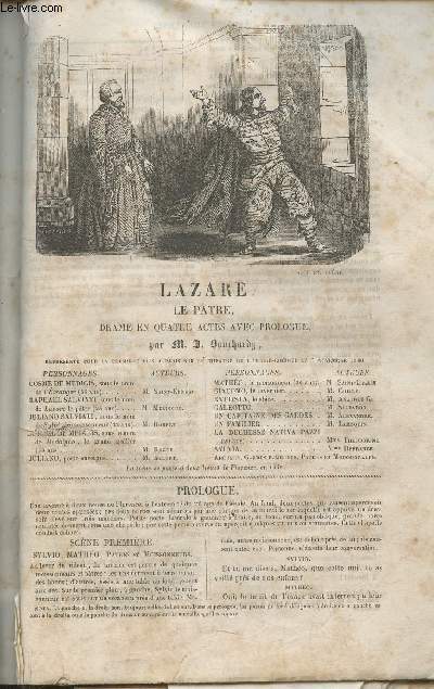 Lazare, le patre- drame en quatre actes avec prologue