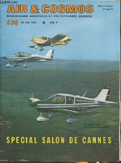 Air & Cosmos n°436- 20 mai 1972- spécial salon de Cannes