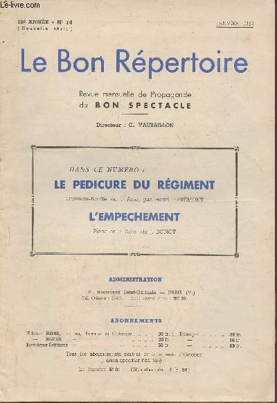Le bon rpertoire n14- 18e anne- Janvier 1939