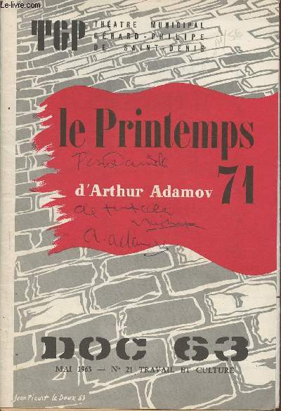 TGP n°21- Mai 1963-Sommaire:Le printemps 71- La voix des bibliothèques- la voix des discothèuqes- etc.