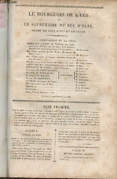 Le bourgeois de Gand ou le secrtaire du Duc d'Albe- Drame en cinq actes et en prose- avec prface