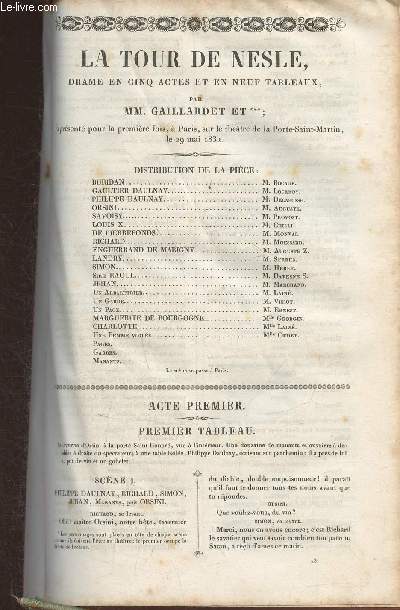 La tour de Nesle- Drame en 5 actes et en 9 tableaux