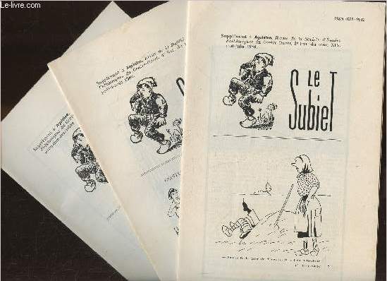 Le Subiet, supplment  Aguiaine- Tome XIV- n3, 4 et 6 (3 volumes, n5 manquant) Mai 1980  Dcembre 1980