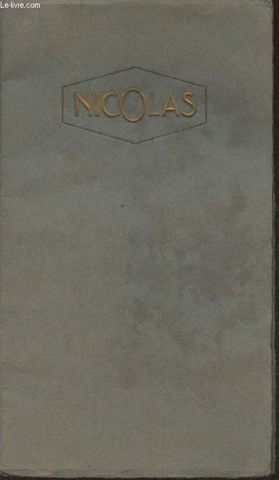 Catalogue de la maison Nicolas 1937