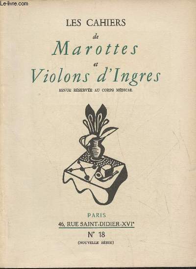 Les cahiers de Marottes et Violons d'Ingre n18- Mars-Avril 1952-Sommaire: Ex-libris multiples de mdecins par le Dr Jean Rousset- 