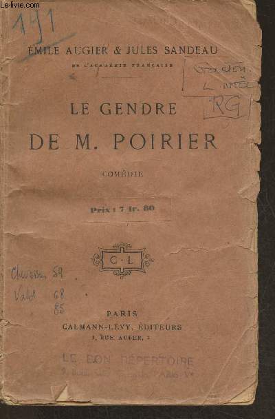 Le gendre de M. Poirier- comdie en 4 actes, en prose