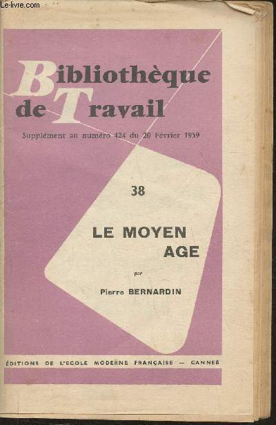 Bibliothque de travail- Supplment au n424 du 20 Fvrier 1959