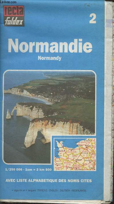 Normandie - Carte avec liste alphabtique des noms cits (chelle 1/250000)- Recta Foldex n2