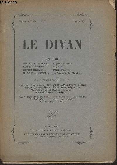 Le divan n77- 14me anne- Mars 1922