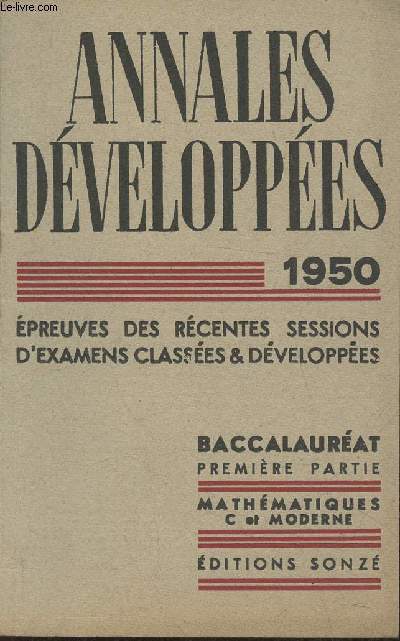 Baccalaurat- Mathmatiques 1950