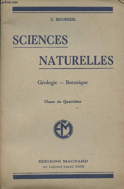 Sciences naturelles- Gologie-Botanique Classe de Quatrime