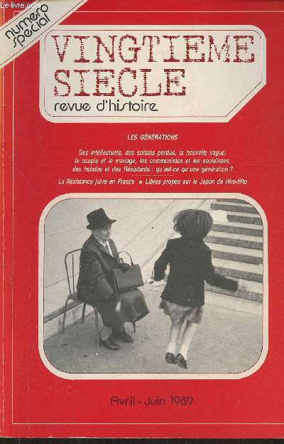 Vingtime sicle, revue d'histoire n22- Avril-Juin 1989-Sommaire: Les gnrations- La clef gnrationnelle par Jean-Pierre Azma- Les gnrations intellectuelles par Michel Wimock- Marianne et Vendredi: deux gnrations? par Bernard Laguerre- Couple et g