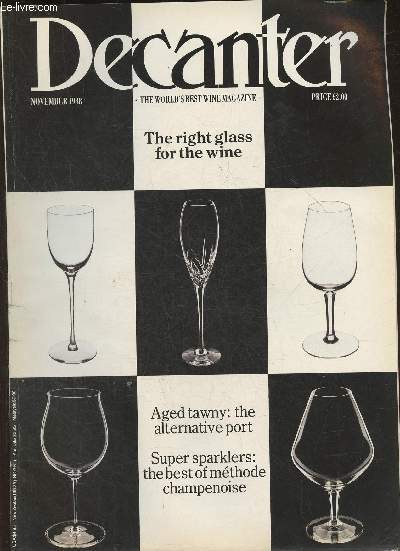 Decanter Volume 14, n3 - November 1988-Sommaire: Symington saga- Aged twany- Bodega bubbles- super sparklers- Charentes spirit- brand bests- not just nouveau- Tuscany- Sherry- Laying down- the right glass-etc.