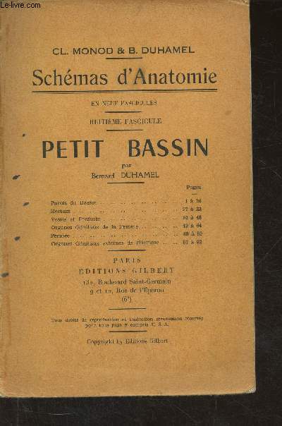 Schmas d'anatomie fasc. 8: Petit bassin