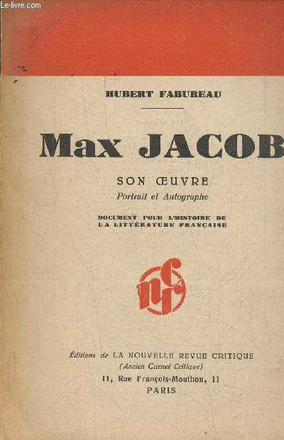 Max Jacob- Son oeuvre portrait et autographe