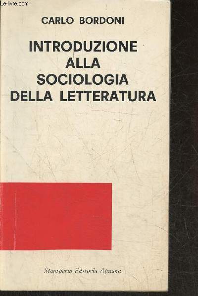 Intorduzione alla sociologia della letteratura