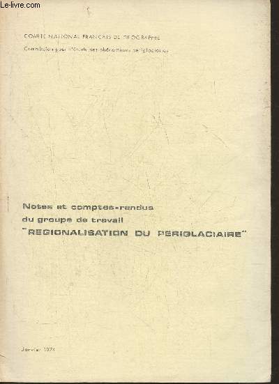 Notes et comptes-rendus du groupe de travail 