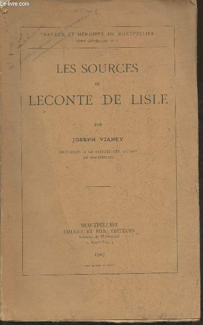 Les sources de Leconte de Lisle (Collection 