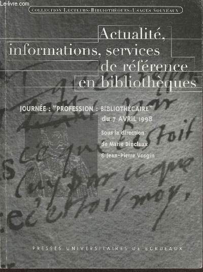 Actualit, informations, services de rfrence en bibliothques- Journe: 