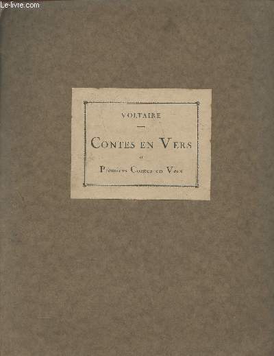Contes en vers et premiers contes en vers (Exemplaire n125/302)
