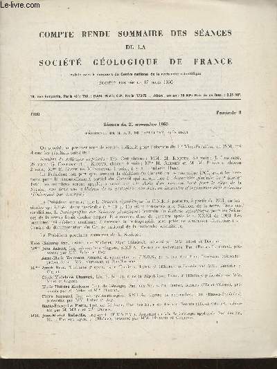 Compte rendu sommaire des sances de la socit gologique de France- Fasc. 8, Sance du 21 novembre 1960