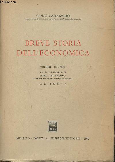 Breve storia dell'economica Volumes Primo et Secondo (2 volumes)