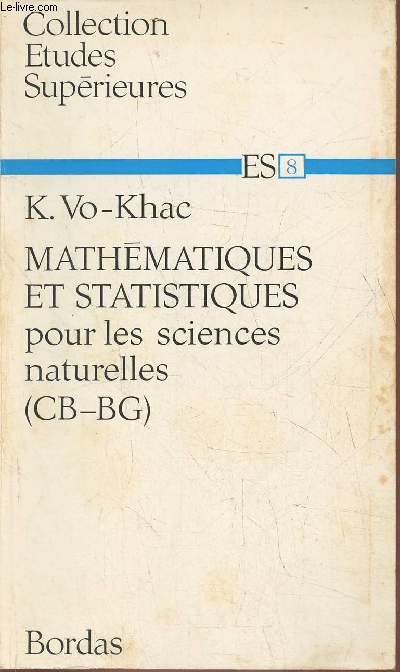 Mathmatiques et statistiques pour les sciences naturelles (CB-BG) (Collection 