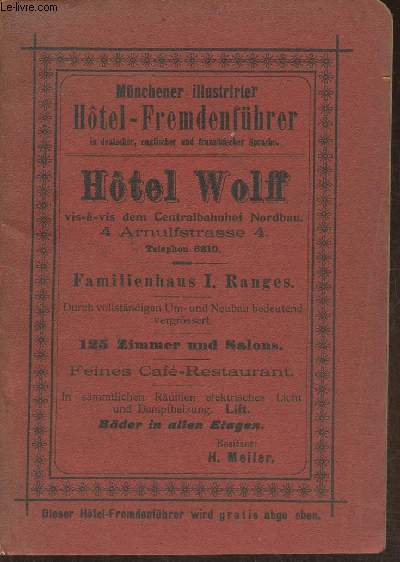 Mncherner illustrierter Hotel-Fremdenfhrer- mit neuestam stradtplan und Strassen-Verzichniss