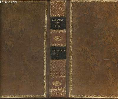 Oeuvres compltes de J-J Rousseau Tome 18- Correspondance 1733-1792 Tome I