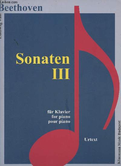 Sonaten Fr klavier, for piano, pour piano III (Partition K109)