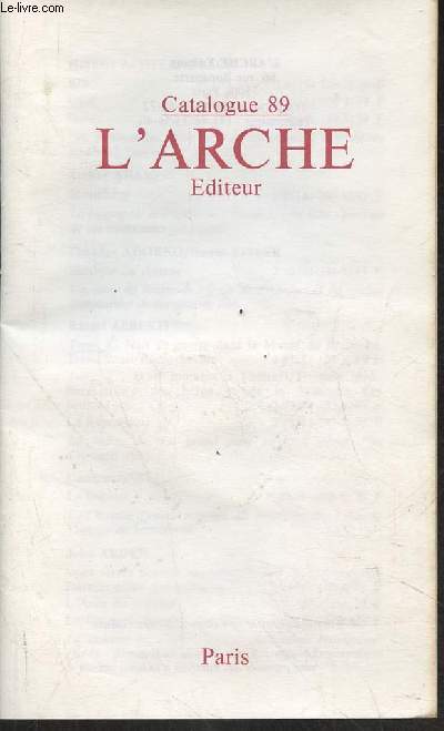 Catalogue 89 L'Arche diteur