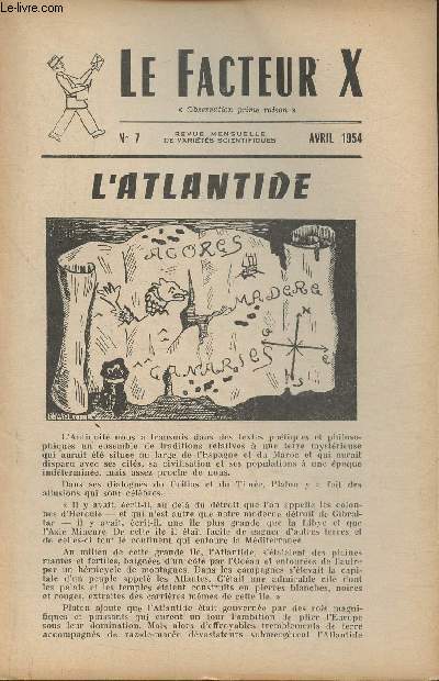 Le facteur X n7- Avril 1954- L'Atlantide