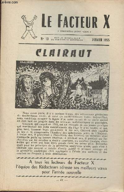 Le facteur X n13- Janvier 1955- Clairaut